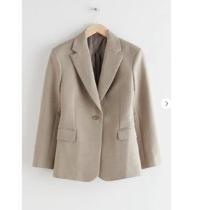 NWT &OS Single Beige Breasted Sculptural Blazer
